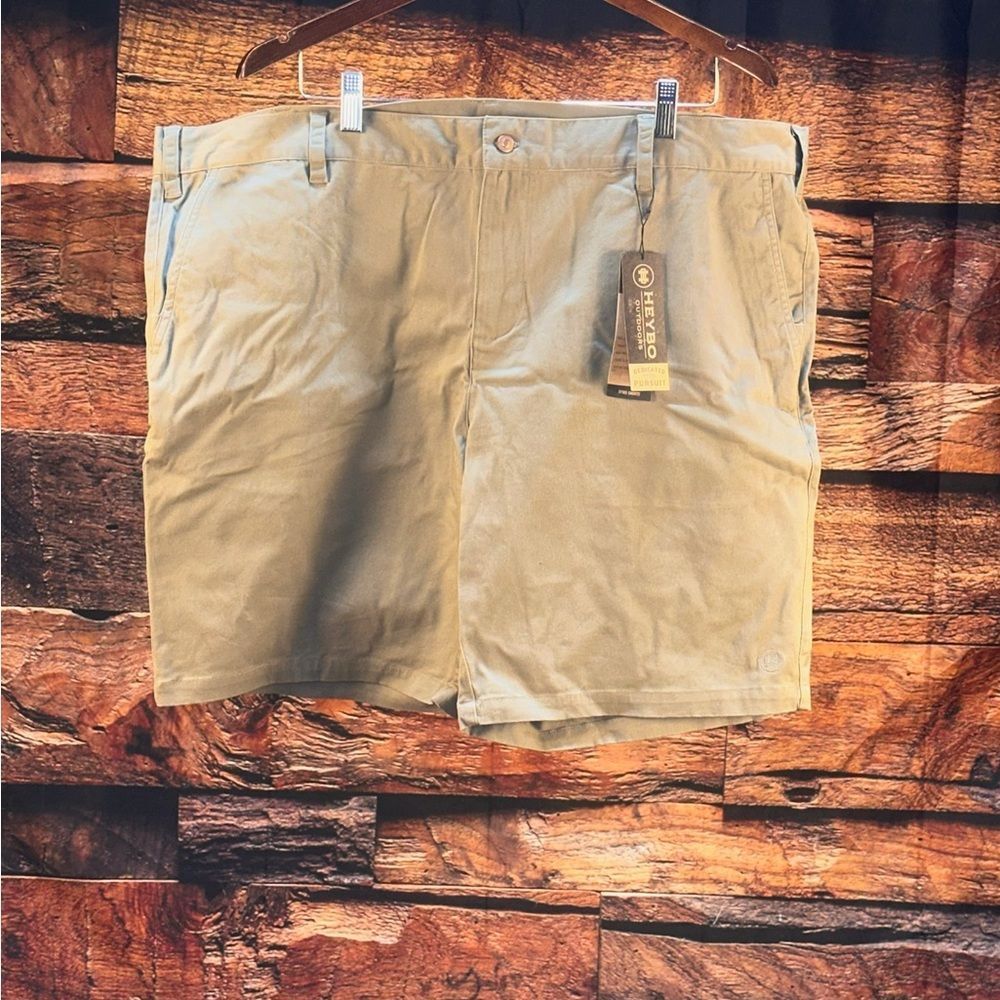 Men's Flat Front Khaki Shorts by Heybo - Classic Everyday Style